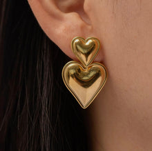 Load image into Gallery viewer, Paris Heart Drop Earrings
