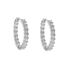 Load image into Gallery viewer, Rya Square Diamond Hoops
