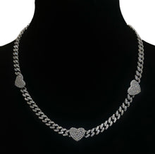 Load image into Gallery viewer, Three Heart Cuban Choker
