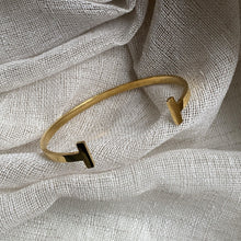 Load image into Gallery viewer, Gold Cross Bangle - ANGIE MAR 
