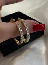 Load image into Gallery viewer, Rya Square Diamond Hoops
